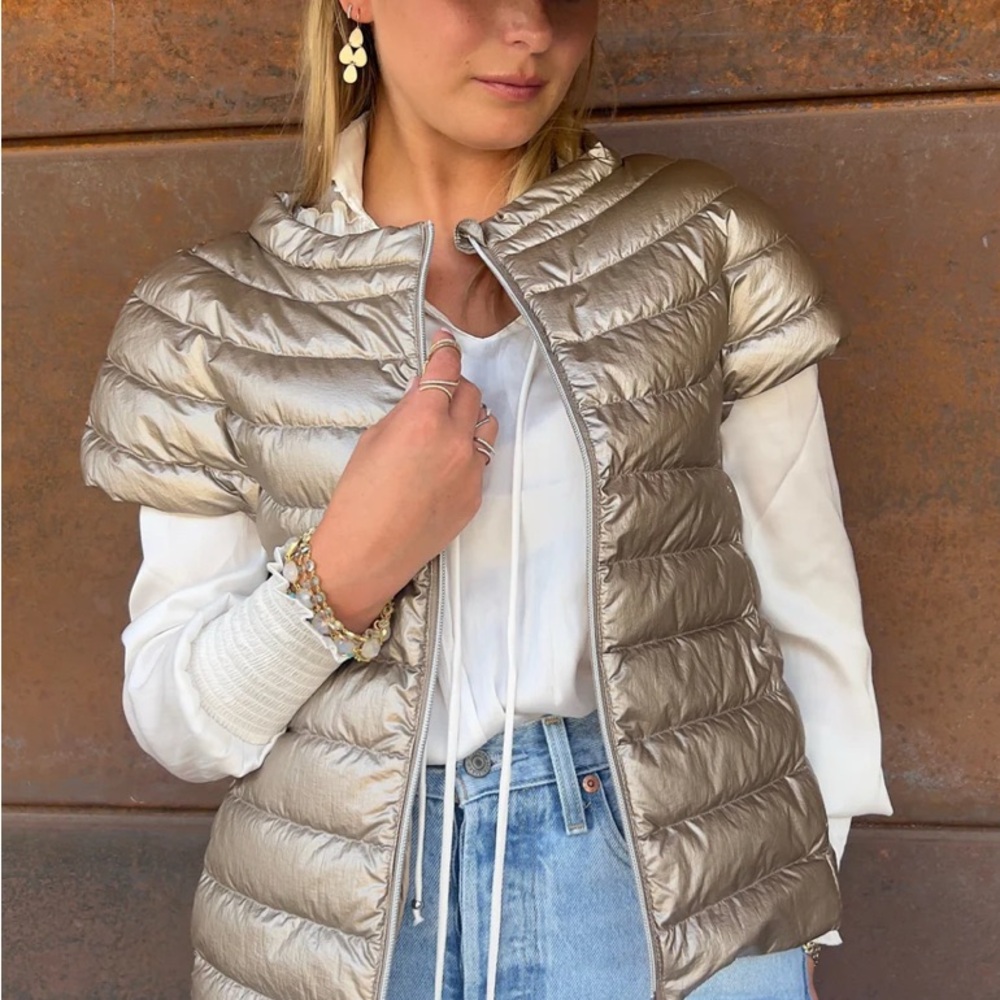Cotes de London Medium Gold Metallic Puffer Vest